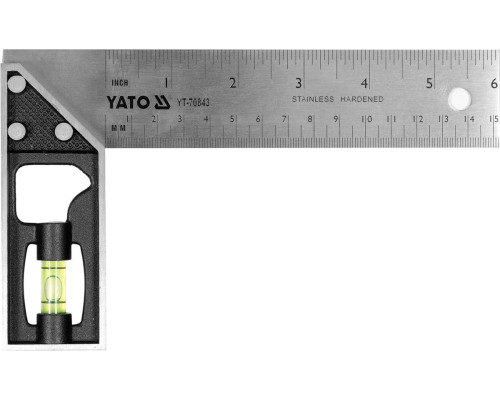 Кутник інженерний з рівнем YATO YT-70843