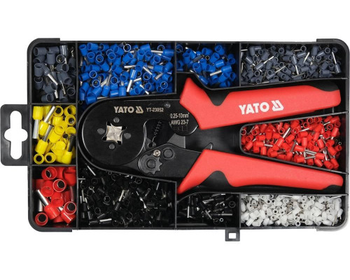 Обтискні кліщі для втулок 0,25-10 мм² в комплекті 1200 шт YATO YT-23052