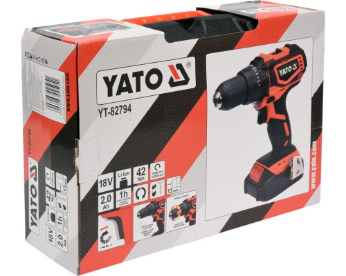 Акумуляторний ударний дриль-шурупокрут YATO YT-82794