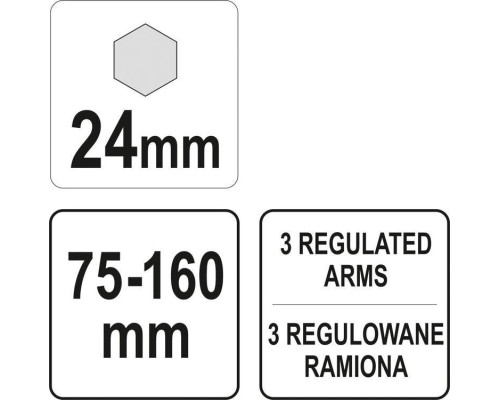 Ключ трьохлапий для паливних насосів 75-160 мм YATO YT-06288