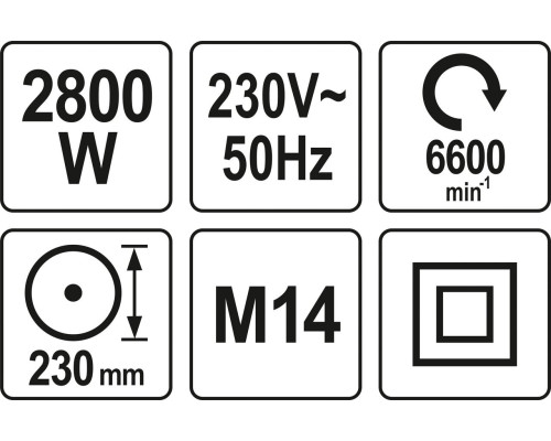 Шліфмашина кутова 230мм YATO YT-82110