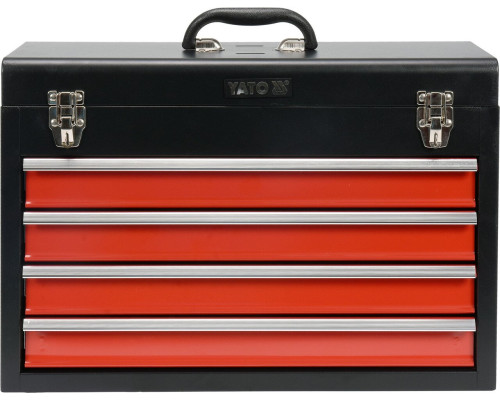 Ящик для инструментов металлический с четырьмя ящиками 218х360х520мм YATO YT-08874