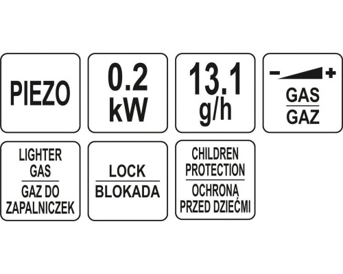 Пальник газовий з п'єзопідпалом YATO YT-36725