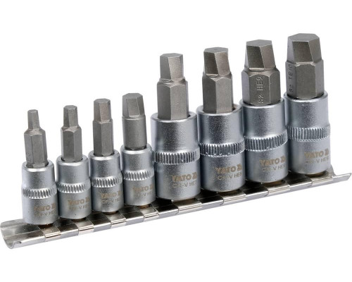 Набір біт для гвинтів із шестигранною головкою HEX 8 шт YATO YT-04580