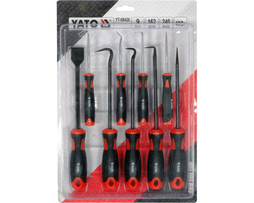 Набір гачків із ручкою 9 шт YATO YT-08426