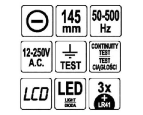 Індикатор напруги цифровий 12-250 В YATO YT-28630