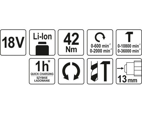 Дриль-шуруповерт акумуляторний YATO YT-82797