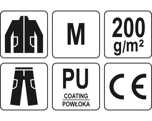 Дощовик-комплект робочий водонепроникний YATO YT-79711 розмір M