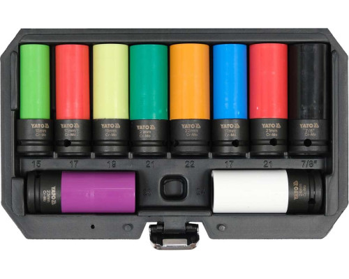 Комплект ударних голівок для алюмінієвих дисків 10 шт. 1/2' привід YATO YT-10564