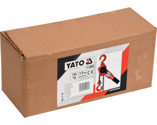 Таль ланцюгова важільна 0,75 тонн YATO YT-58962