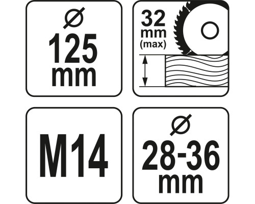 Кришка для розпилу дерева з системою пиловидалення 125 мм YATO YT-82986