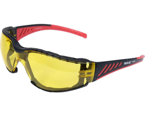Окуляри захисні COMFORT з лінзами жовтого кольору в оправах підвищеної комфортності YATO YT-73621