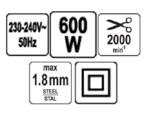 Висічні ножиці 600Вт для різання листів дахів та кузова YATO YT-82395