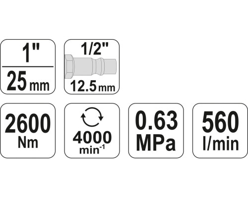 Пневматичний гайковерт YATO YT-0960