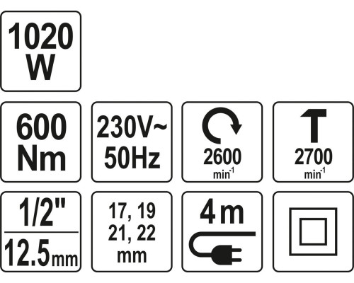 Гайковерт ударний електричний YATO YT-82021
