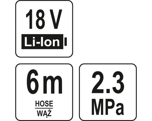 Мийка високого тиску акумуляторна 18 В YATO YT-85930