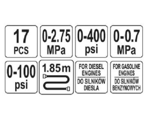 Комплект манометрів тиску масла в двигуні та коробці передач YATO YT-73032