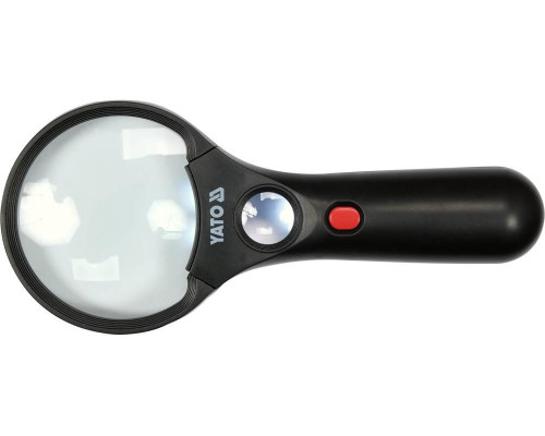 Двооб'єктивна лупа 3х/45х зі світлодіодним підсвічуванням YATO YT-73845