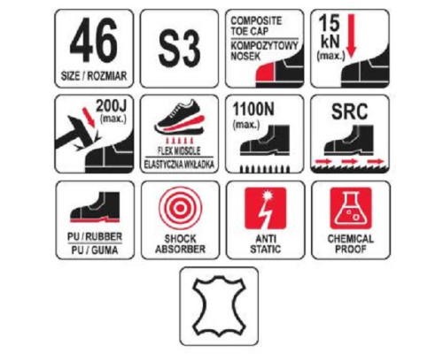 Напівчеревики робочі PARAN S3 YATO YT-80657 розмір 46