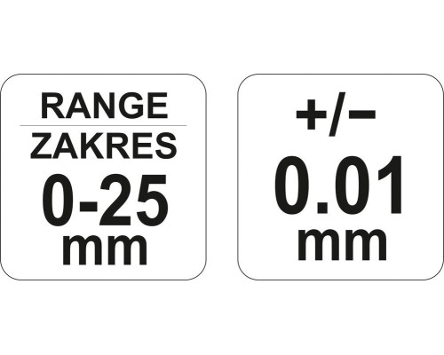 Мікрометр 0-25 мм YATO YT-72300