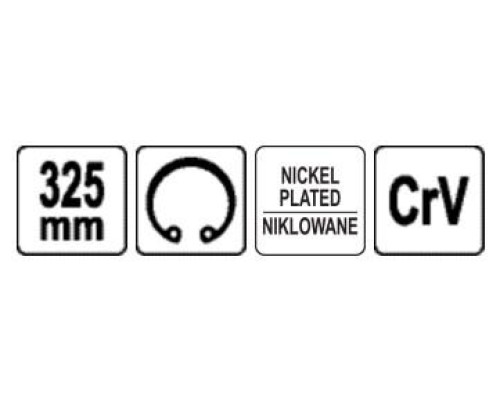 Знімач зігнутий для внутрішніх стопорних кілець 325 мм YATO YT-1995