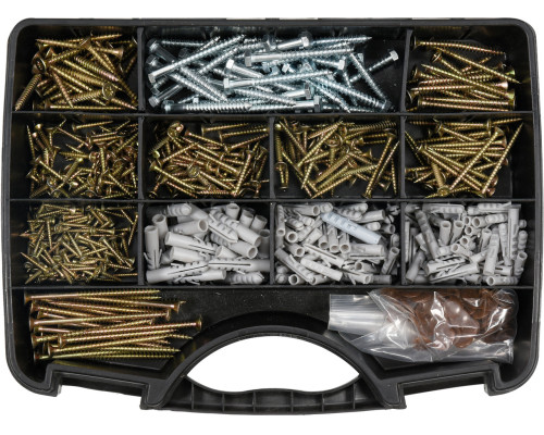 Набір саморізів і дюбелів 620 шт YATO YT-36500
