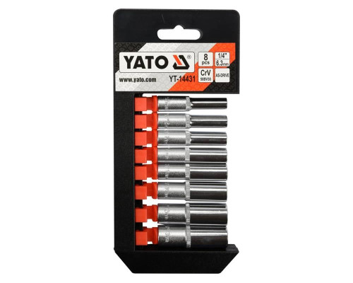 Набір головок торцевих 1/4", 8 шт YATO YT-14431