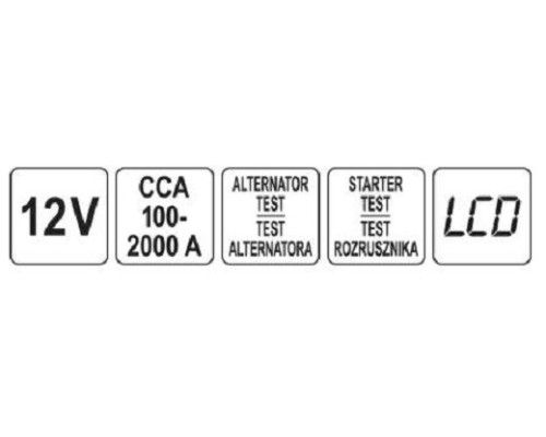Електронний тестер акумулятора 12В YATO YT-83114