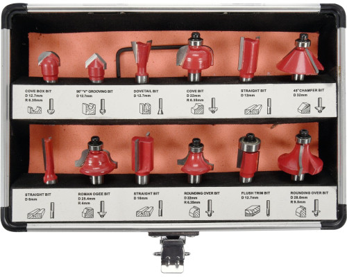 Набір кінцевих фрез по дереву 12 шт YATO YT-68005