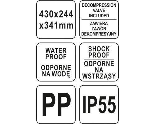 Ударостійкий ящик для інструментів герметичний YATO YT-08907