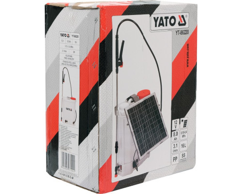 Акумуляторний обприскувач з сонячною батареєю YATO YT-86220