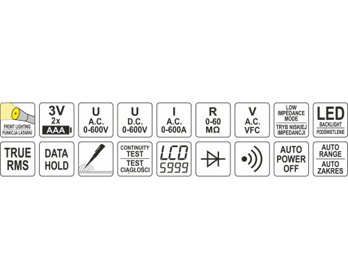 Цифрові мультиметр-кліщі YATO YT-73092