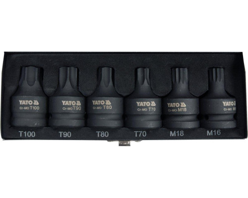 Набір ударних біт Torx/Spline 6 одиниць YATO YT-10653