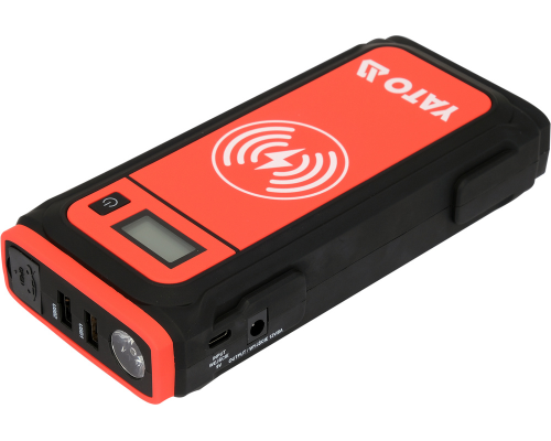 Пусковий пристрій/Power bank 16000мАч з РК-дисплеєм та індуктивною зарядкою YATO YT-83085