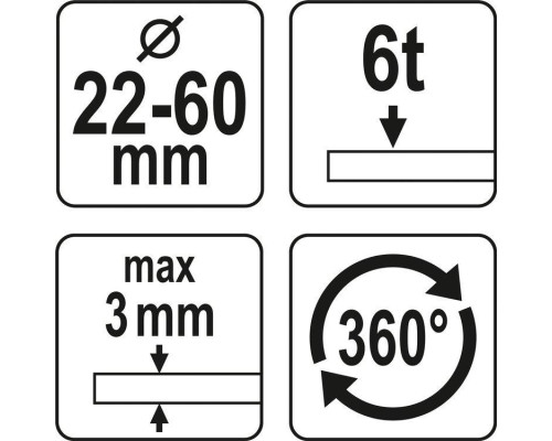 Пробійник гідравлічний для отворів в листах 22-60 мм YATO YT-18900
