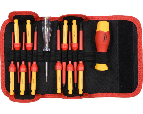 Діелектрична викрутка з 10 ізольованими наконечниками YATO YT-28290