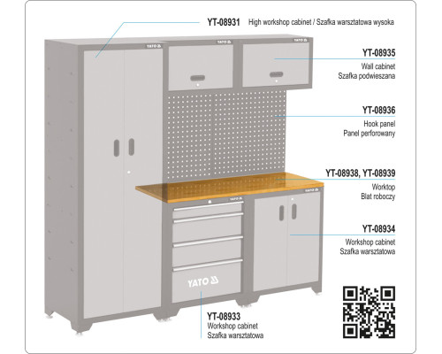 Стільниця дерев'яна на 2 модулі 1320x45x22 мм YATO YT-08938
