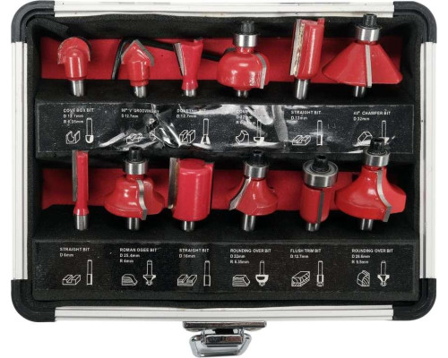 Набір з 12 фрез з хвостовиком для точної обробки дерева YATO YT-68006