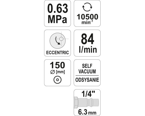 Пневматична шліфмашинка YATO YT-09740