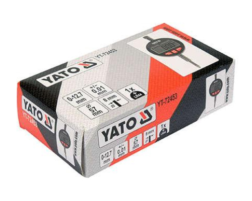 Датчик вимірювання биття 0-12,7 мм YATO YT-72453
