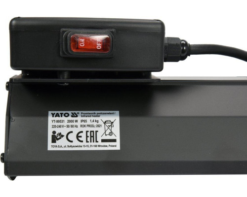Інфрачервоний обігрівач 2000 Вт YATO YT-99531