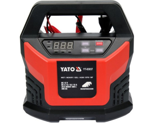 Електронний зарядний пристрій 12В/2А, 6А, 10А, 15А YATO YT-83037