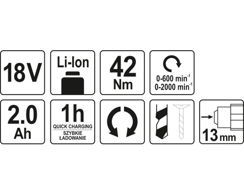Акумуляторний ударний дриль-шурупокрут YATO YT-82794