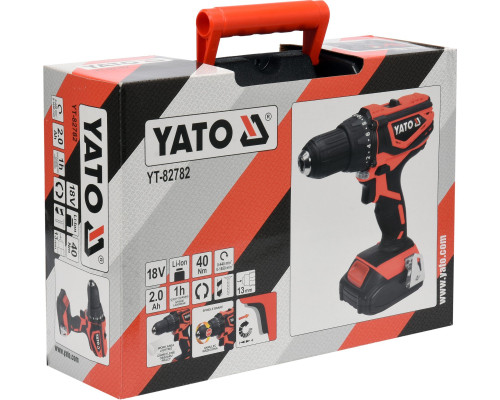 Двошвидкісний акумуляторний шуруповерт YATO YT-82782