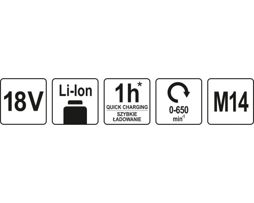 Міксер 18-вольтовий без батареї YATO YT-82881