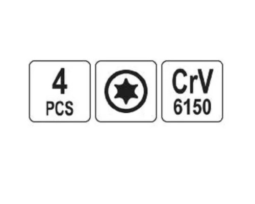 Набір накидних ключів Torx e6-e24, 4 шт YATO YT-0530